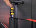 There is space for a puncture repair kit in the storage compartment behind the seat tube and it also has an integrated rear light