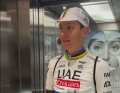 Now the Slovenian appears for the first time in his new long-sleeved rainbow jersey