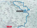 The men's elite race on the map