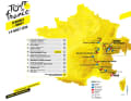 The route of the Tour de France Femmes 2026 on the map