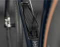 Despite being designed for competitions, there is a storage compartment in the down tube for a spare inner tube & co.