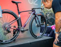 The 32-inch trend is particularly evident in gravel bikes. Here is the new Megamo Silk, labelled ‘Prototype V2’.