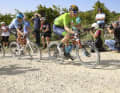 Mohoric launched the decisive attack 18 kilometres before the finish. | Matej Mohoric is the 2023 Gravel World Champion.