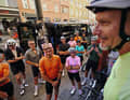 Directeur Sportif: Heiko Wild instructs the group of Lake Garda cyclists shortly before the start.