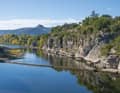 A brief encounter: our Tour 3 only follows the Ardèche near Ruoms for a short distance