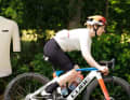 Premier essai du maillot Santini lors d'une sortie d'essai avec le Cube Litening Aero