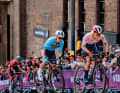 In her element: Lotte Kopecky (second from right) has more punch than anyone else on the steep streets of Glasgow. She becomes the first Belgian road world champion in 50 years.