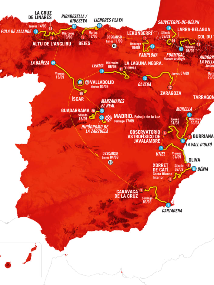 Strecke der Vuelta 2023 vorgestellt - alle Etappen im Überblick