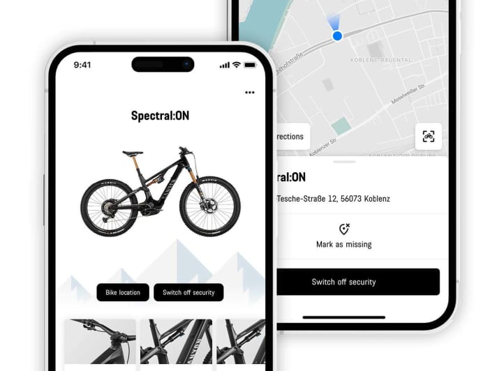 Der GPS-Tracker in den neuen Bikes sendet seinen Standort über Mobilfunk an die App. Das erleichtert die Fahndung und das Finden bei einem Diebstahl.