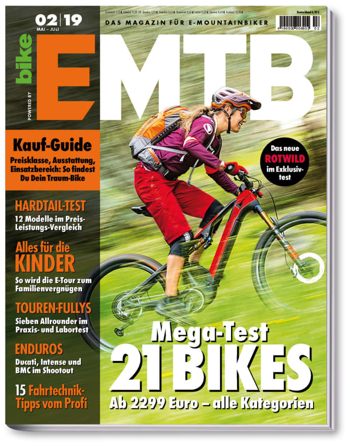    EMTB 2/19 – Das Magazin für E-Mountainbiker ist ab dem 14. Mai im Handel. Sie erhalten die neue EMTB bequem im <a href="https://www.delius-klasing.de/abo-shop/?zeitschrift=233&utm_source=emb_web&utm_medium=red_heftinfo&utm_campaign=abo_emb" target="_blank" rel="noopener noreferrer">Abo</a> , am Kiosk und darüber hinaus in unserem <a href="https://www.delius-klasing.de/emtb" target="_blank" rel="noopener noreferrer">Onlineshop</a>  und als <a href="http://digital.emtb-magazin.de/" target="_blank" rel="noopener noreferrer nofollow">Digital-Ausgabe</a>  für alle Endgeräte.