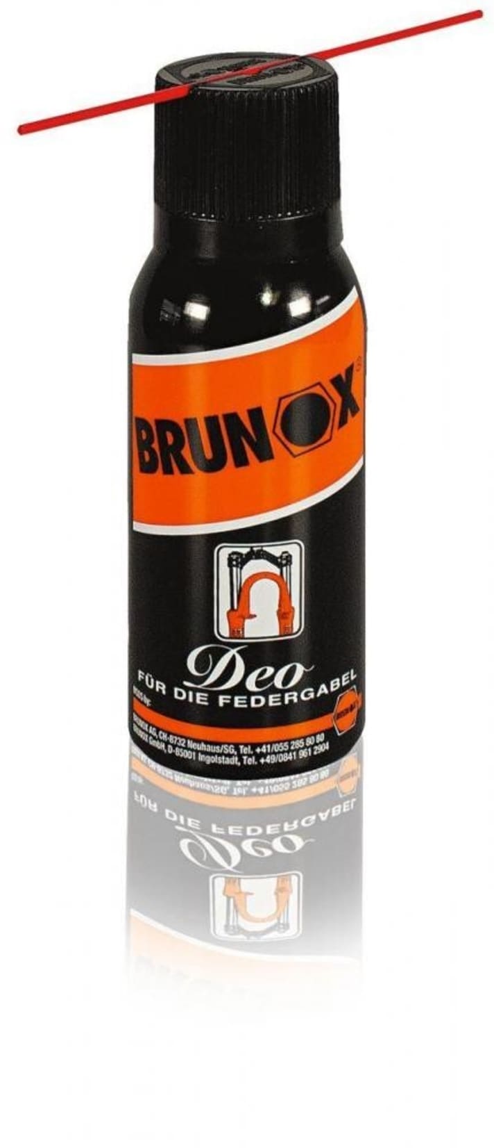   <a href="https://www.awin1.com/cread.php?awinmid=11768&awinaffid=471469&clickref=B+Brunox+Spray&ued=https%3A%2F%2Fwww.rosebikes.de%2Fbrunox-spray-deo-555557" target="_blank" rel="noopener noreferrer nofollow">BRUNOX DEO</a> *: Klassiker aus der Schweiz, speziell für Gabel- und Dämpferlaufflächen. "Normales" Kriechöl kann die Dichtungen angreifen.