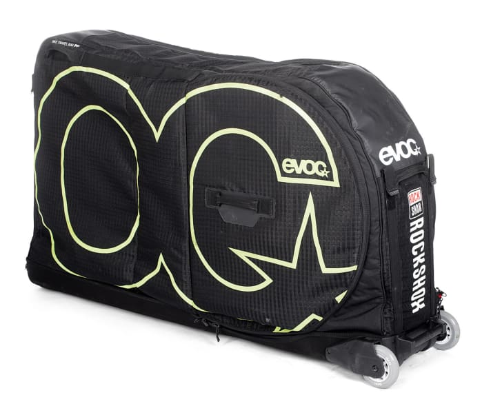   Evoc Bike Travel Bag Pro – 550 Euro – www.evocsports.com PLUS Bepacken, Gewicht, Verarbeitung MINUS kippt schnell