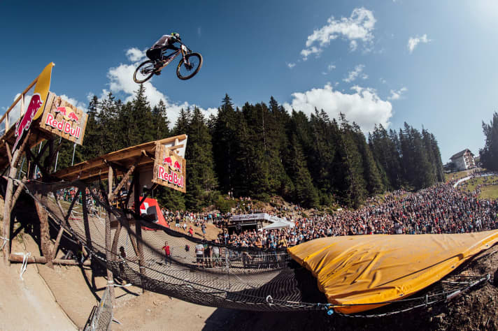   Danny Hart performs at the UCI DH World Championships in Lenzerheide on September 9th, 2018