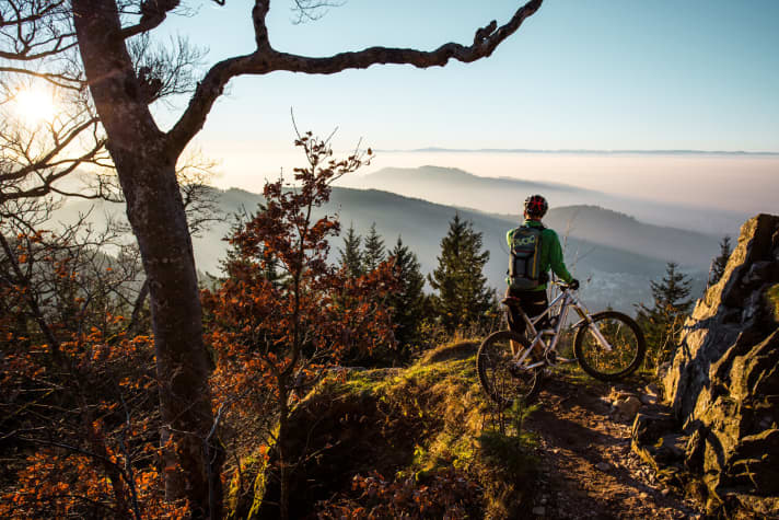   Im Schwarzwald gilt die 2-Meter-Regel, trotzdem gibt es dort ein eng geknüpftes Wegenetz aus Singletrails und kilometerlangen Forstwegen.
