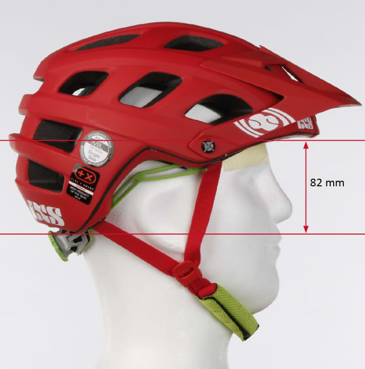   Die Schale des IXS-Helms reicht im Nacken extrem weit nach unten. 