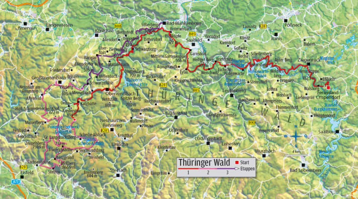   Die Touren im Thüringer Wald 