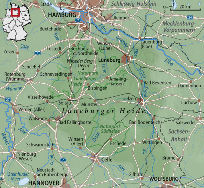   Übersichtskarte Lüneburger Heide