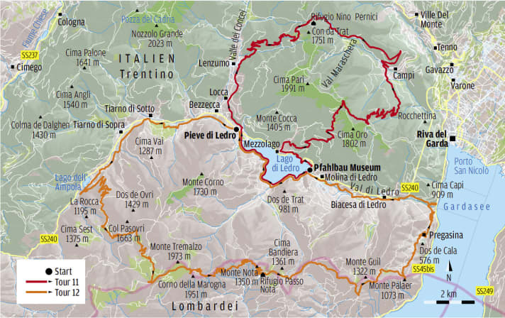 Valle di Ledro: Trentino-Touren 11 (Bocca di Dromaè) und 12 (Passo Tremalzo).