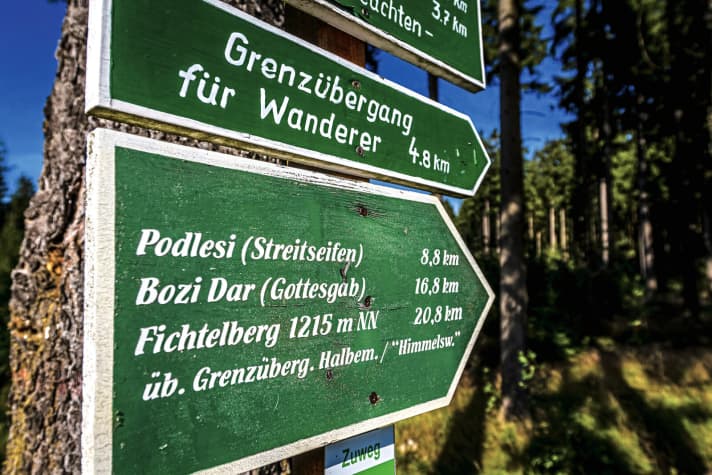   Der Trailpark Klínovec liegt unmittelbar an der deutsch-tschechischen Grenze.