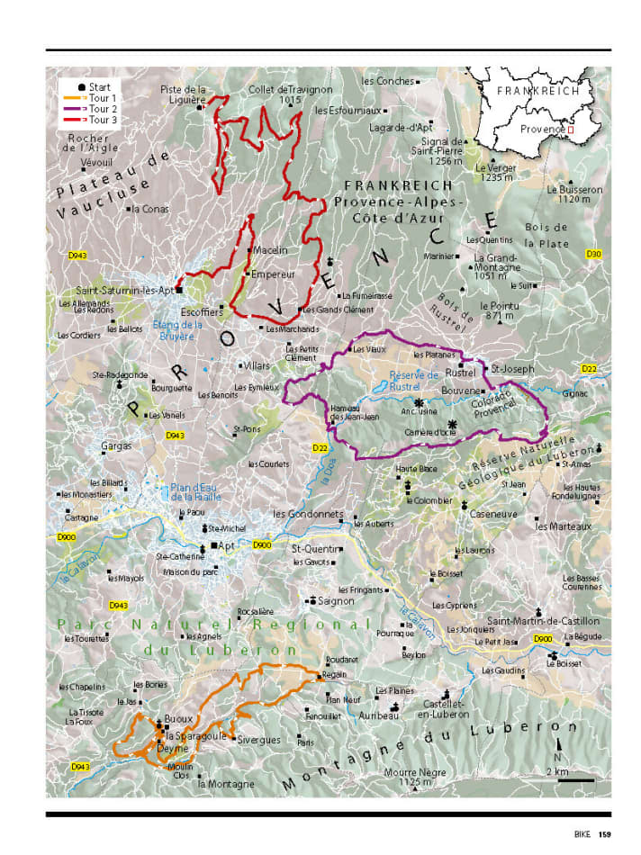   Der Naturpark Luberon ist ein fantastisches Bike-Revier. Hier trainieren die französischen Enduro-Profis – und nicht nur die. Das sind die drei besten Touren aus BIKE 6/2019.