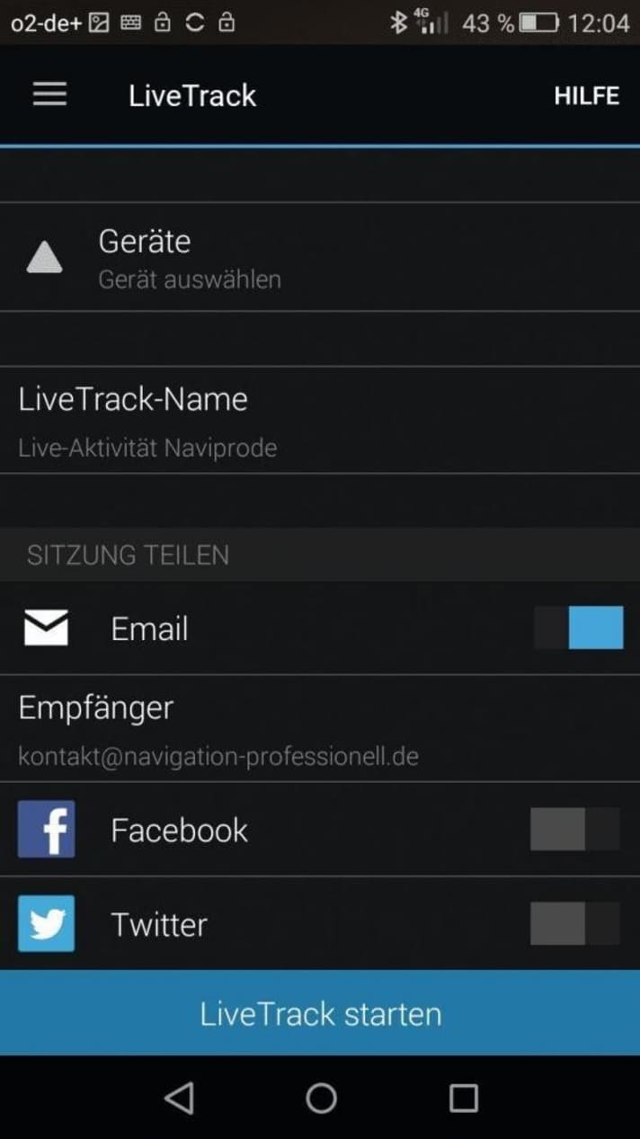   Der Edge 830 bietet Live-Tracking über die App: Durch eine Einladung erhalten Freunde einen Link und können die Fahrt am Bildschirm verfolgen – sofern das Smartphone Empfang hat.