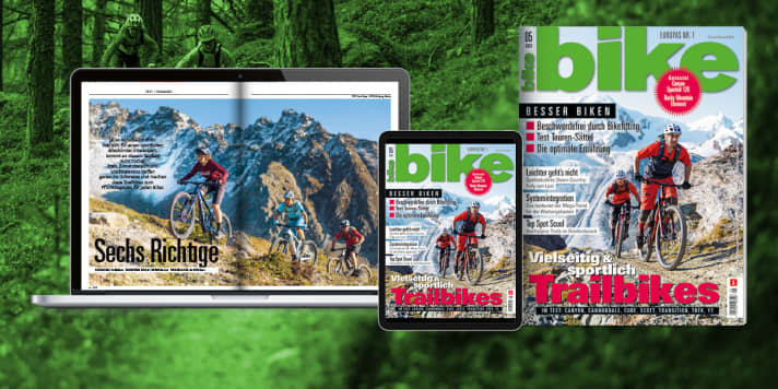   BIKE 05/2022 – mit über 25 Seiten Themenschwerpunkt "Besser biken", Trailbikes bis 4800 Euro im Vergleich und den neuesten Bikes von Canyon, Orbea und Rocky Mountain im Einzeltest – jetzt lesen! Bestellen Sie sich die <a href="https://www.delius-klasing.de/bike" target="_blank" rel="noopener noreferrer">BIKE versandkostenfrei nach Hause</a>  oder lesen Sie die Digital-Ausgabe in der BIKE App für <a href="https://itunes.apple.com/de/app/bike-das-mountainbike-magazin/id447024106?mt=8" target="_blank" rel="noopener noreferrer nofollow">iOS</a>  oder <a href="https://play.google.com/store/apps/details?id=com.pressmatrix.bikeapp" target="_blank" rel="noopener noreferrer nofollow">Android</a> . Besonders günstig und bequem erleben Sie die <a href="http://www.delius-klasing.de/bike-lesen-wie-ich-will?utm_campaign=abo_2020_6_bik_lesen-wie-ich-will&utm_medium=display&utm_source=BIKEWebsite" target="_blank" rel="noopener noreferrer">BIKE im Abo</a> .