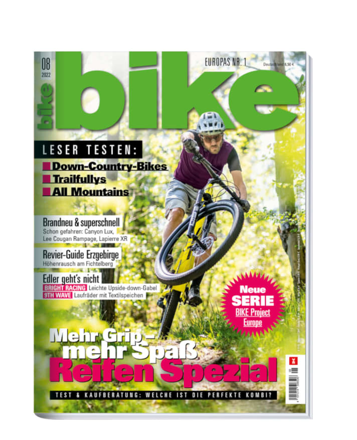   BIKE 08/2022 – jetzt lesen! Bestellen Sie sich das gedruckte <a href="https://www.delius-klasing.de/bike" target="_blank" rel="noopener noreferrer">BIKE Magazin direkt nach Hause</a>  oder lesen Sie die Digital-Ausgabe in der BIKE App für <a href="https://itunes.apple.com/de/app/bike-das-mountainbike-magazin/id447024106?mt=8" target="_blank" rel="noopener noreferrer nofollow">iOS</a>  oder <a href="https://play.google.com/store/apps/details?id=com.pressmatrix.bikeapp" target="_blank" rel="noopener noreferrer nofollow">Android</a> . Besonders günstig und bequem erleben Sie die <a href="http://www.delius-klasing.de/bike-lesen-wie-ich-will?utm_campaign=abo_2020_6_bik_lesen-wie-ich-will&utm_medium=display&utm_source=BIKEWebsite" target="_blank" rel="noopener noreferrer">BIKE im Abo</a> .