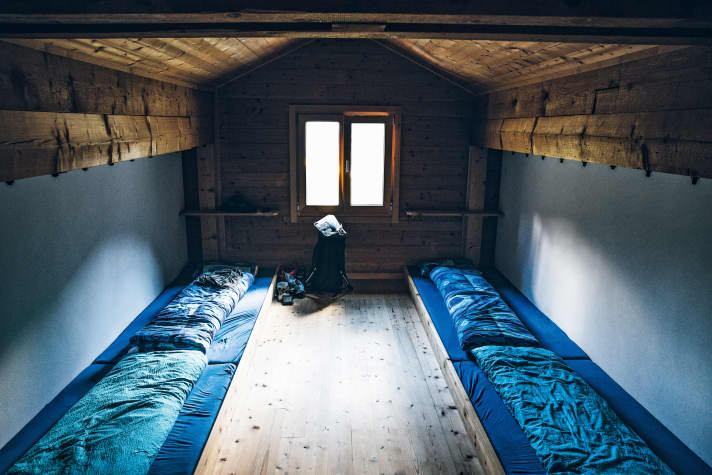 Die Schlafstube in der Tuoi-Hütte
