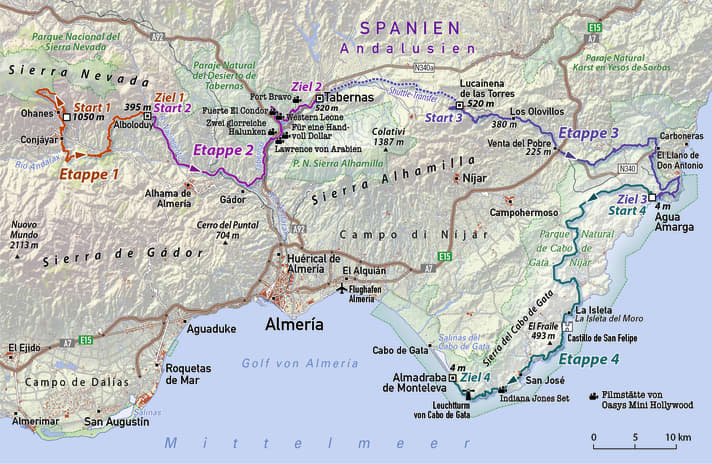 Bike-Tour Almeria: 4 Etappen durch die Wüste