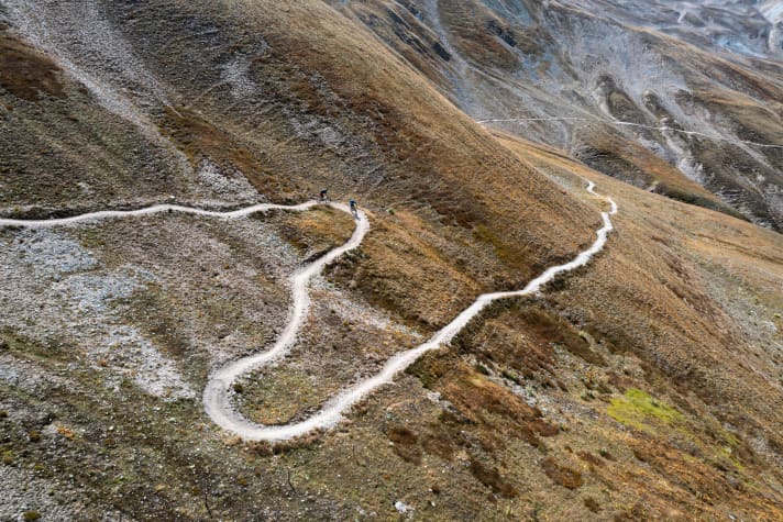 De Chaschauna Pass met zijn nieuwe 1,7 miljoen flow trail.