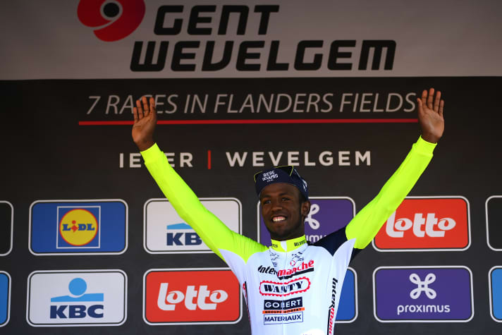 Biniam Girmay nach seinem Triumph bei Gent-Wevelgem