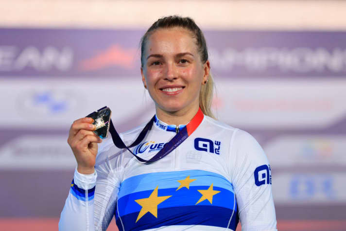 Emma Hinze gewann drei Mal Gold bei den European Championship in München 2022