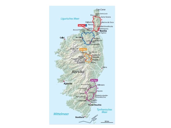 Die Karte von Korsika 