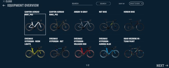   Zu den etablierten Bikes von Ridley, BMC und 8bar kommen weitere Modelle. Laut RGT soll die Zahl der verfügbaren Räder stetig wachsen.