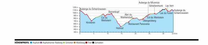 Vogesen: Höhenprofil BIKE-Tour 2 – Enduro & Lac du Forlet 