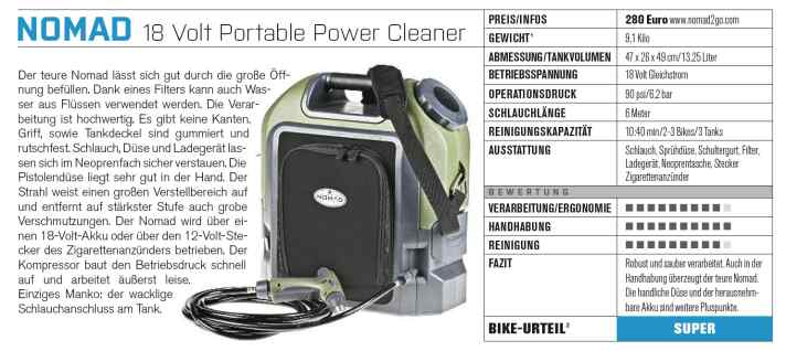   So hat sich der Nomad-Druckreiniger im BIKE-Test geschlagen.