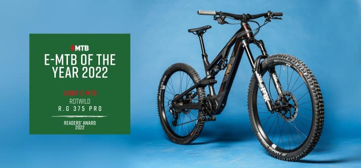 <a href="https://www.bike-magazin.de/mountainbike/enduro/light-e-mtb-of-the-year-2022-rotwild-r-g-375-pro/"  rel="noopener noreferrer">E-MTB of the Year in der Kategorie Light E-MTB: Rotwild R.G 375 Pro. </a>