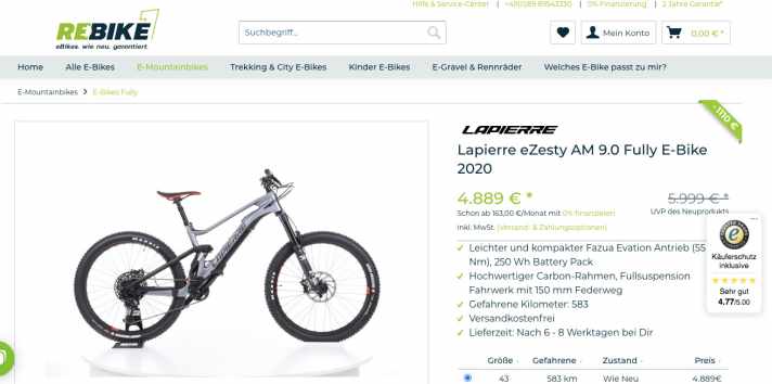   Gebraucht-Plattformen wie Bikesale oder Rebike1 haben sich auf hochwertigen, gebrauchte Räder und E-Bikes spezialisiert.