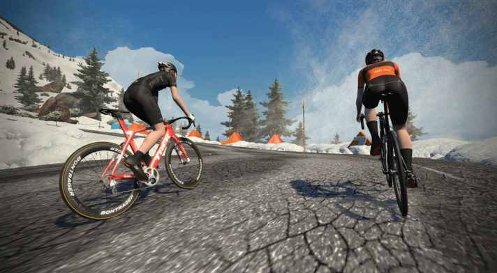 Täuschend echt: Das Trek Madone mit Bontrager-Laufrädern ist nur eines von vielen Profi-Bikes, die man in Zwift mit "Drops" freischalten kann.