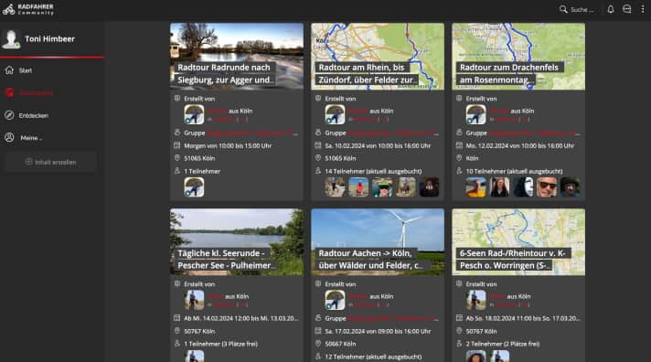 Radfahrer-Community-Website