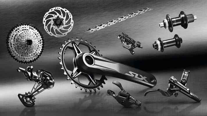   Die komplette, neue Shimano SLX-Gruppe im Überblick.