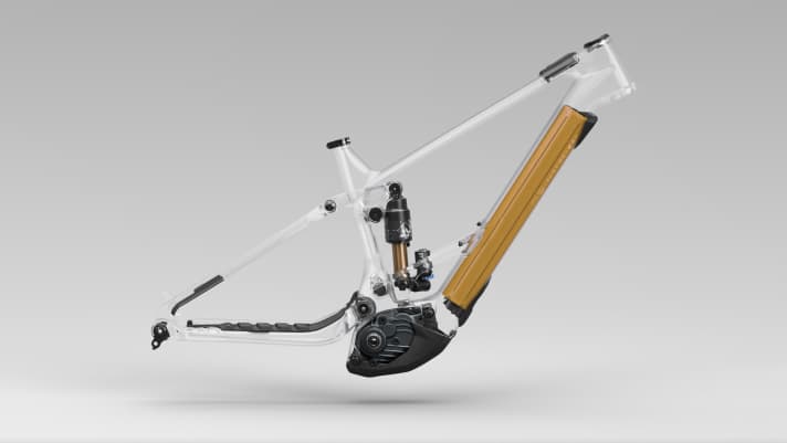 Es passt auch der (schwere!) Powertube 750 im Unterrohr des Orbea Wild.