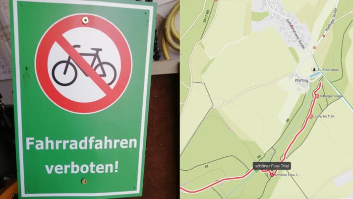   Schickt uns neue Bike-Verbotsschilder per E-Mail oder postet sie mit dem Hashtag #freetrailsbayern.