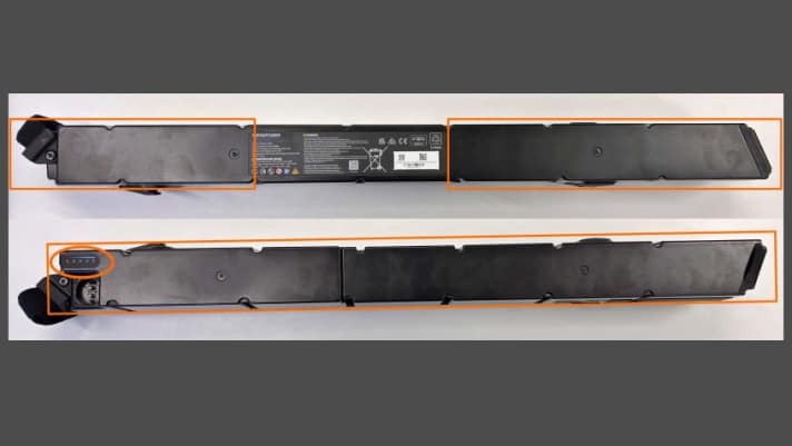 Auch an den Flanken der Batterie können sich anscheinend Risse bilden.