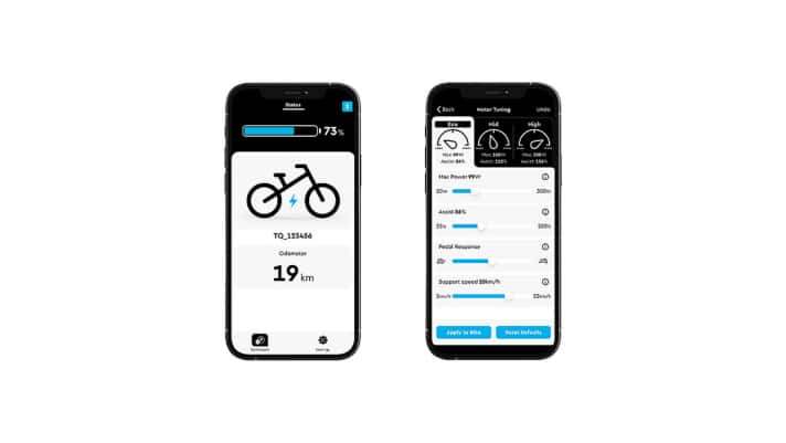 Wie bei TQ gewohnt kann man über die App Drehmoment, Leistung und Unterstützung feintunen.