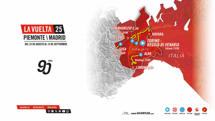 Die ersten drei Etappen der Vuelta a Espana 2025 auf der Karte