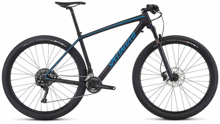   Alternativ zur Sram GX (1x11) wird das Comp-Carbon-Modell zum gleichen Preis auch mit Zweifach-Shimano-Antrieb angeboten.