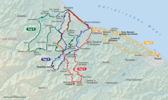 4 Radtouren haben wir in der Emilia-Romagna recherchiert.