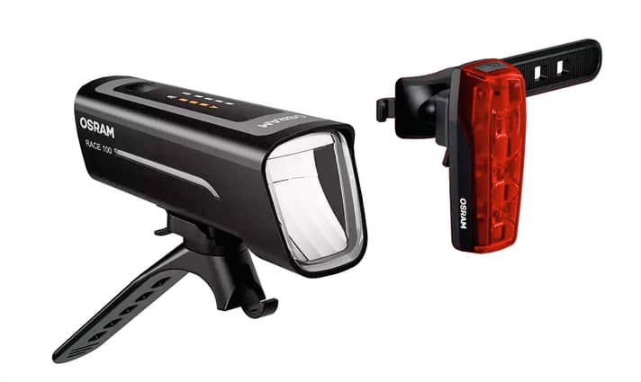 Die Leucht-Kombi Osram Leds Bike Race 100 besitzt drei Helligkeitsstufen (100 %, 50 % und 25 %)