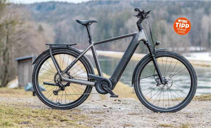 Konnte sich im Test E-Trekkingbikes den Testsieg sichern: das Cube Kathmandu SLX 800 mit neuem Bosch-Antrieb.